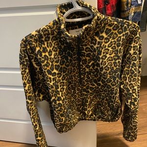 Aritzia TNA leopard print fleece